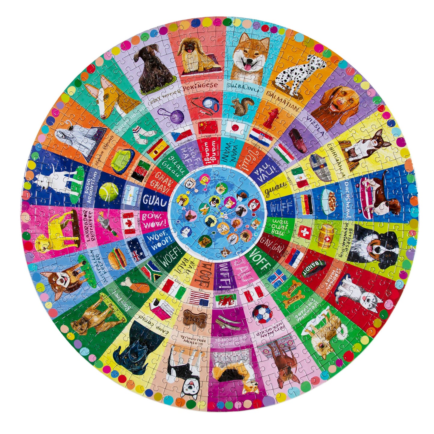 Dogs of the World 500 Round Puzzle