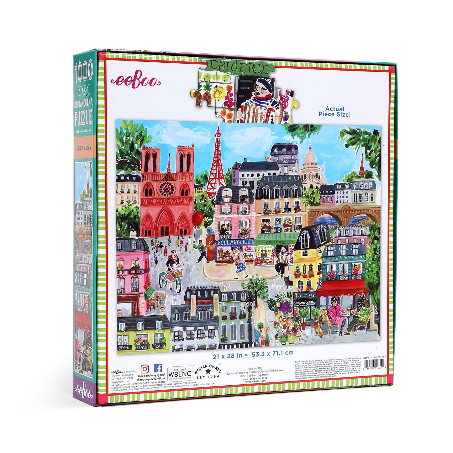 Paris in a Day 1000 Piece Rectangle Puzzle