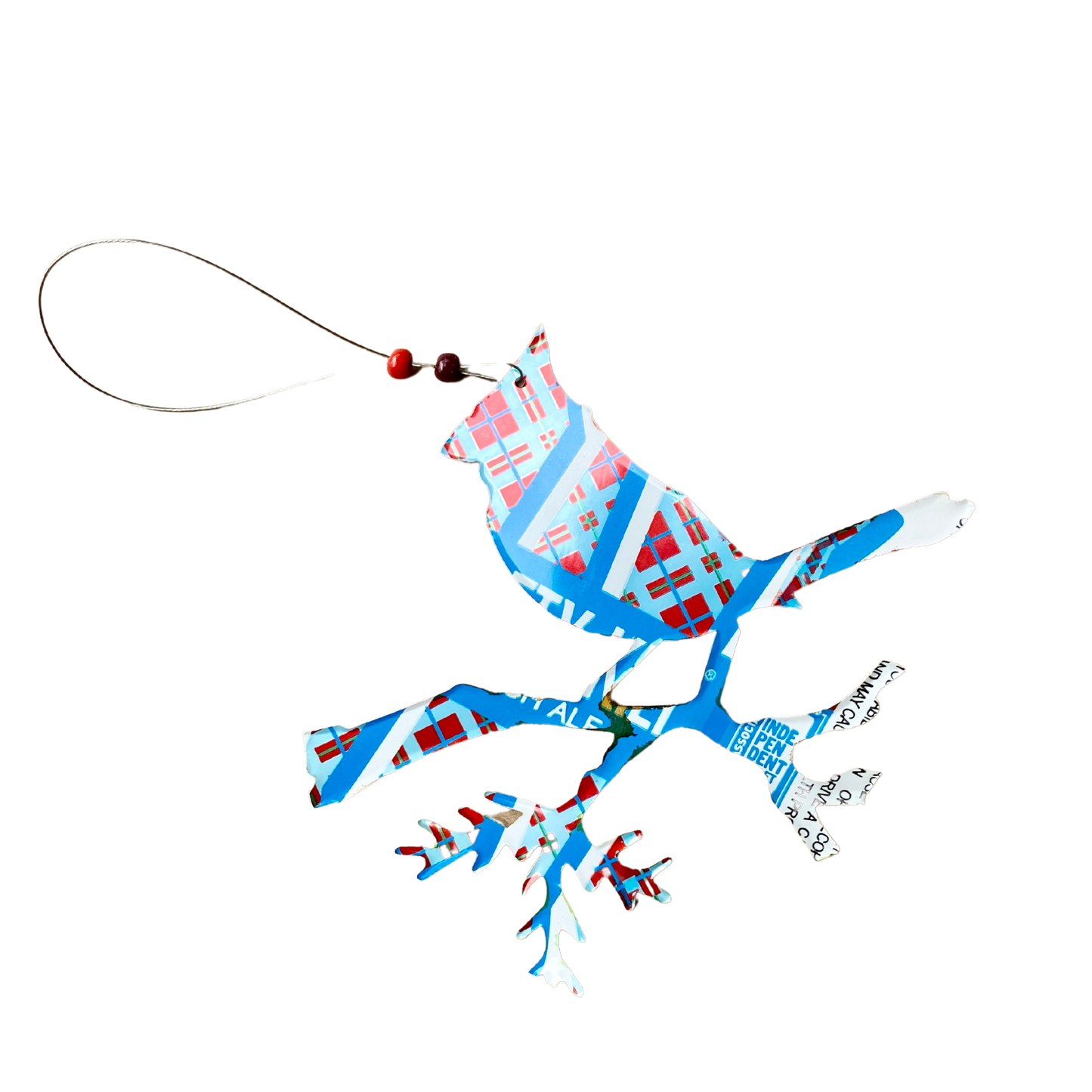Cardinal Ornament - Upcycled Aluminum Can