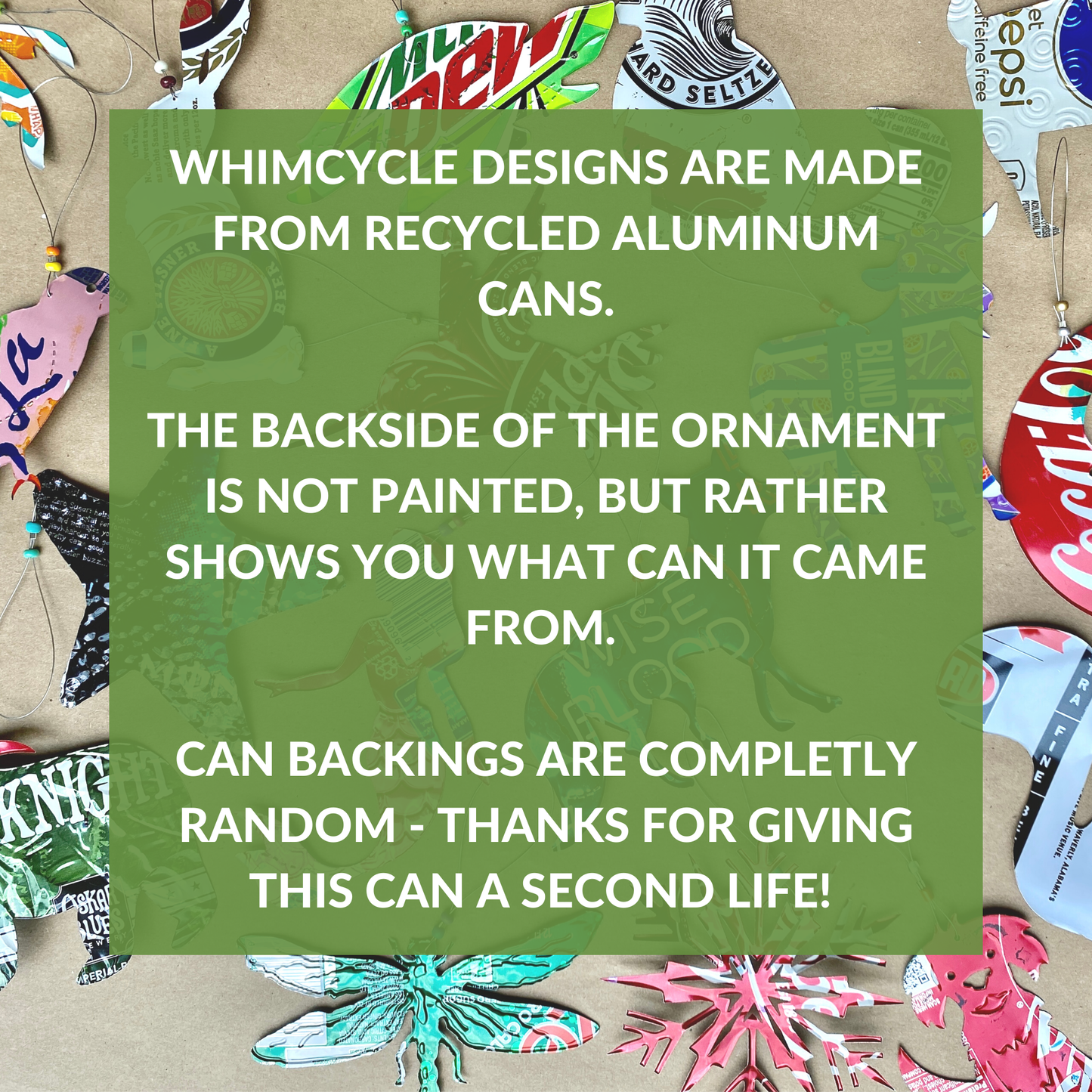 Hummingbird Ornament - Recycled Aluminum Can