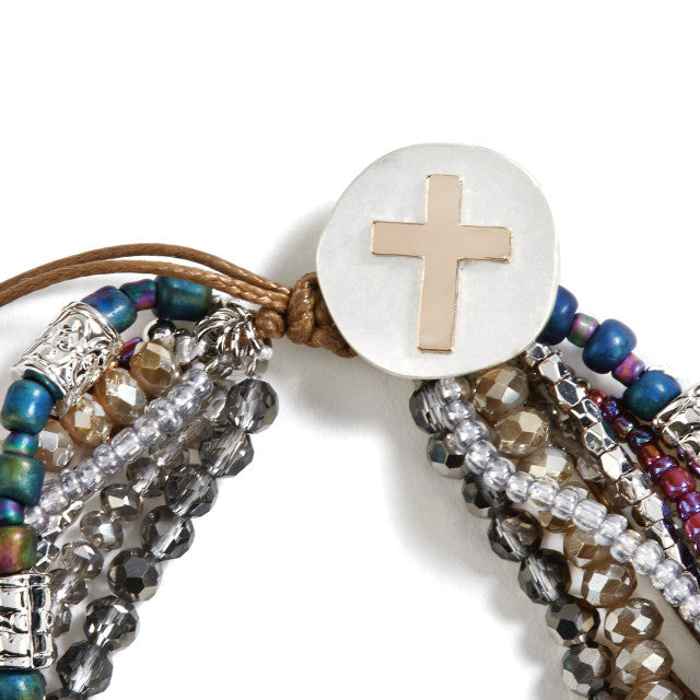 Gray Your Journey Prayer Bracelet