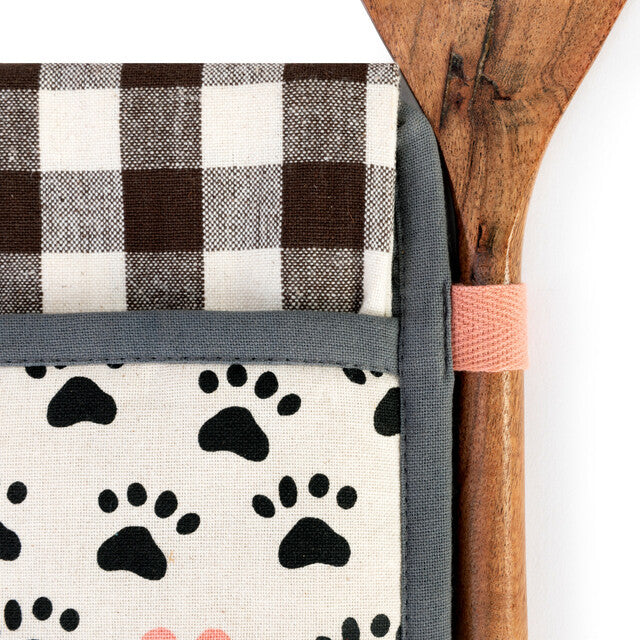 Paw Print Hot Pad & Towel with Spatula Set