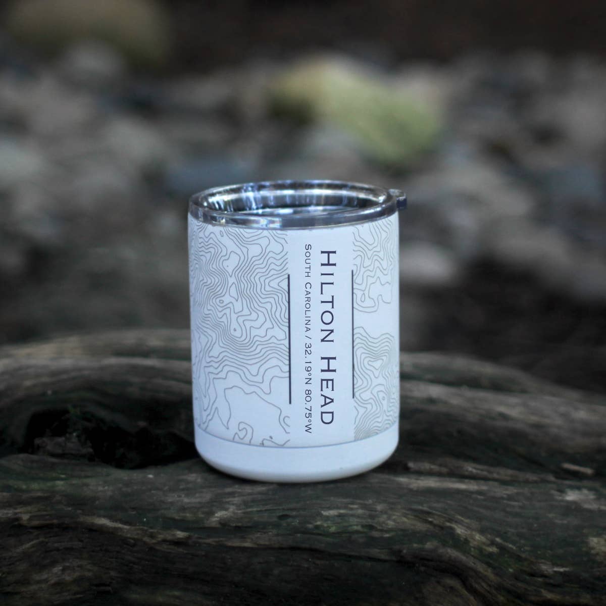 Hilton Head SC Map Insulated Cup in Matte White
