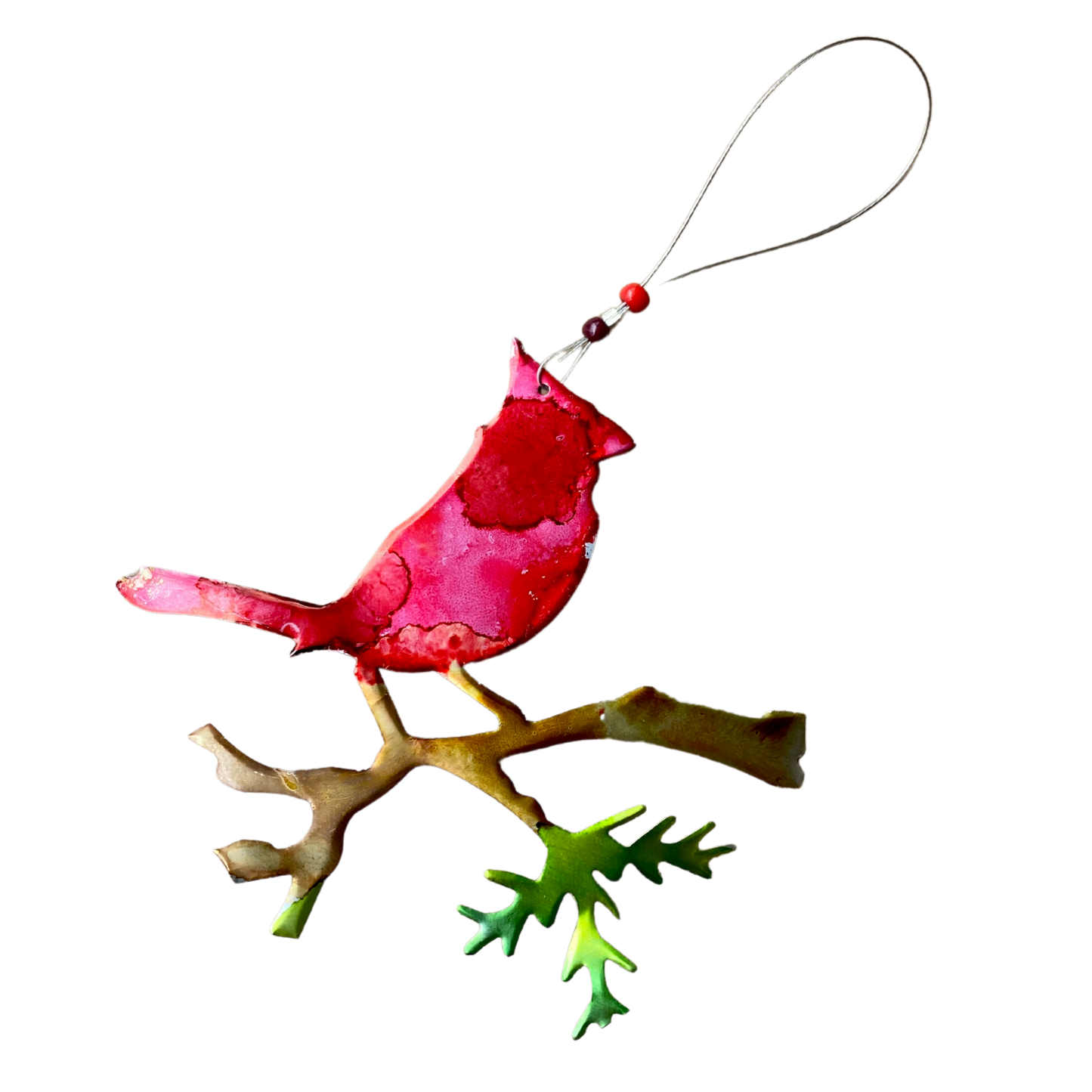 Cardinal Ornament - Upcycled Aluminum Can
