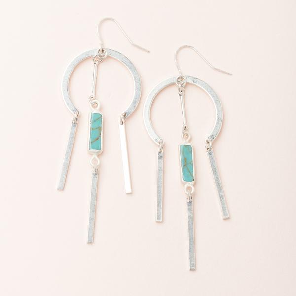 Turquoise Dream Catcher Stone Earrings