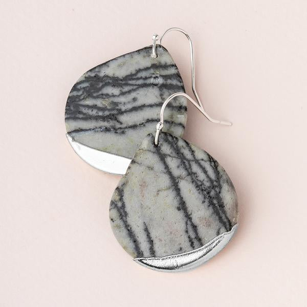 Picasso Jasper Dipped Teardrop Earrings