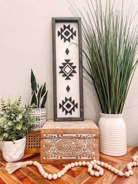 Aztec Wooden Framed Sign