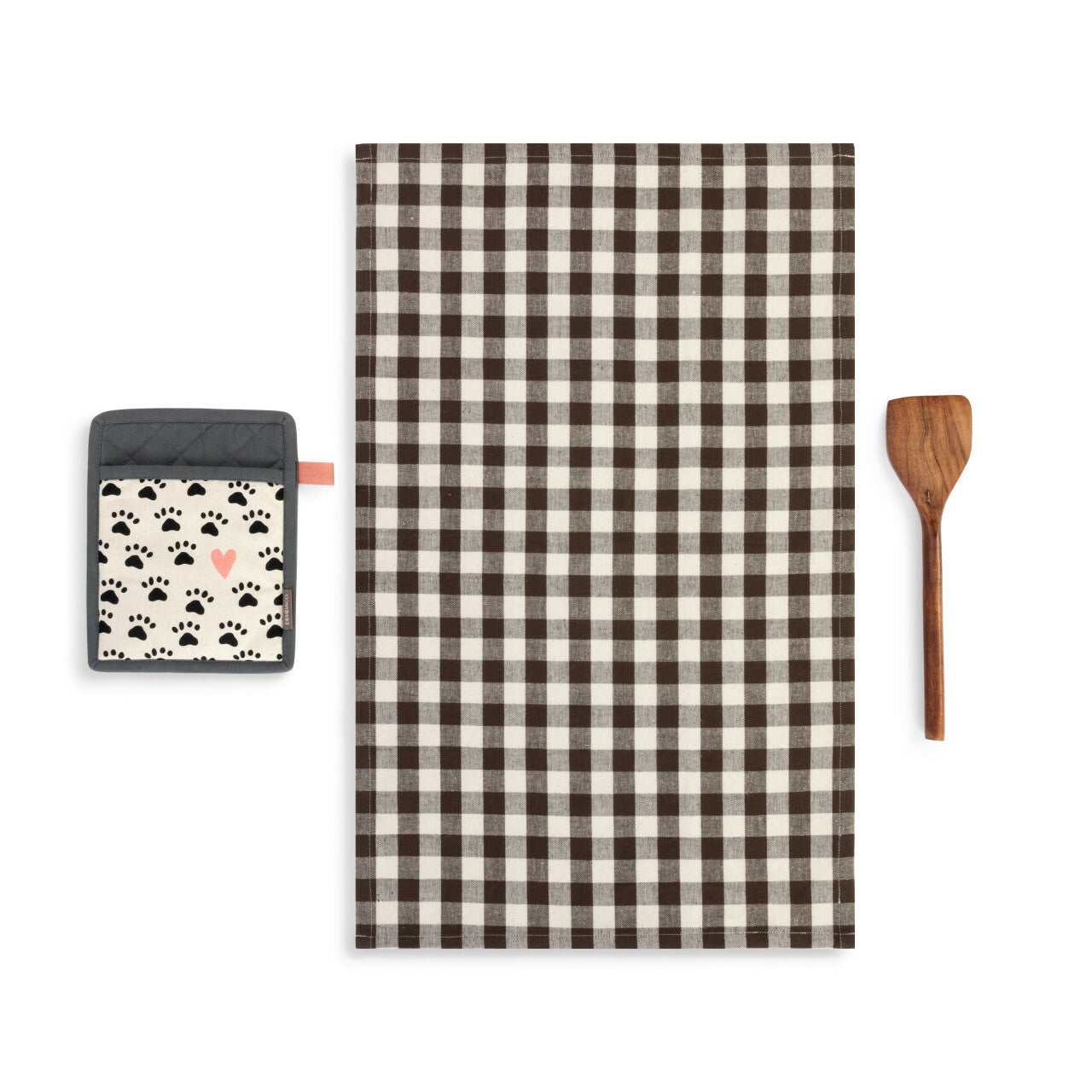 Paw Print Hot Pad & Towel with Spatula Set