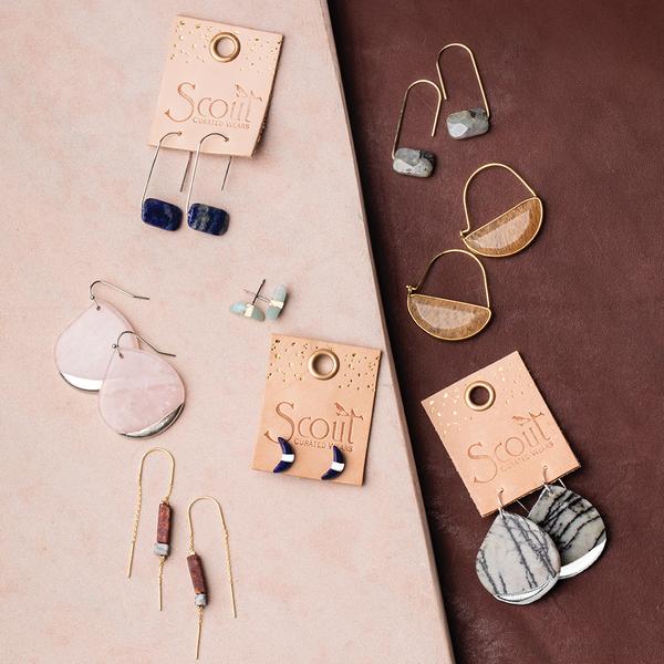 Picasso Jasper Dipped Teardrop Earrings
