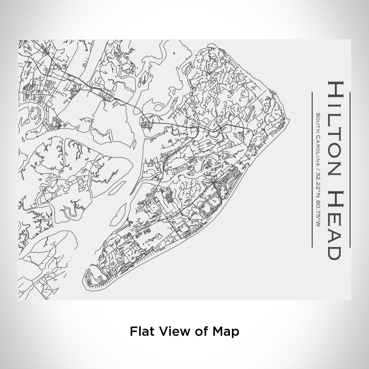 Hilton Head SC Map Tumbler in Matte White