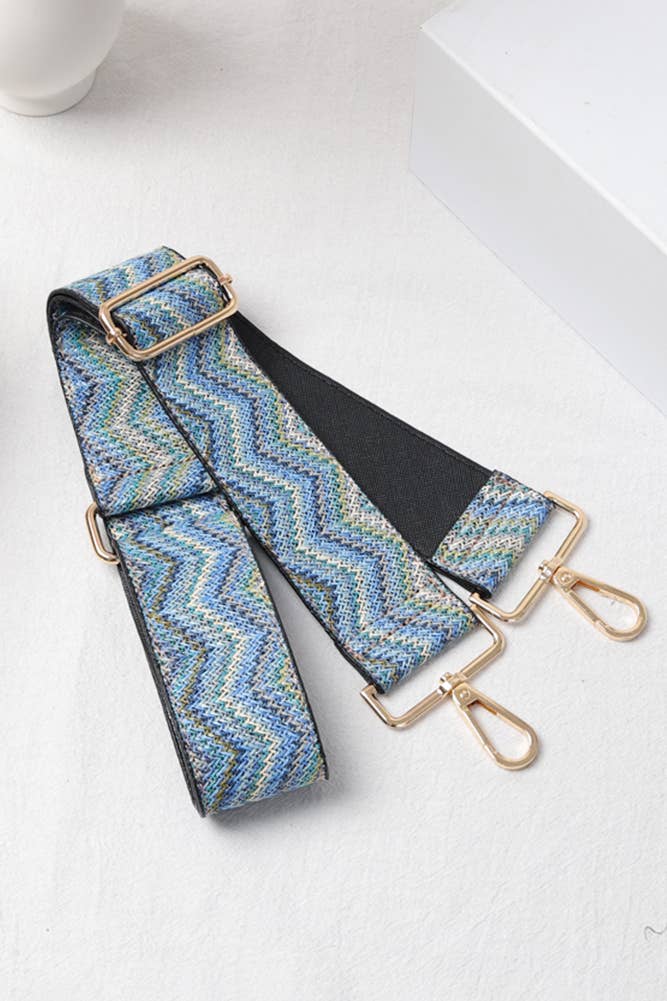 Chevron Pattern Straw Bag Strap