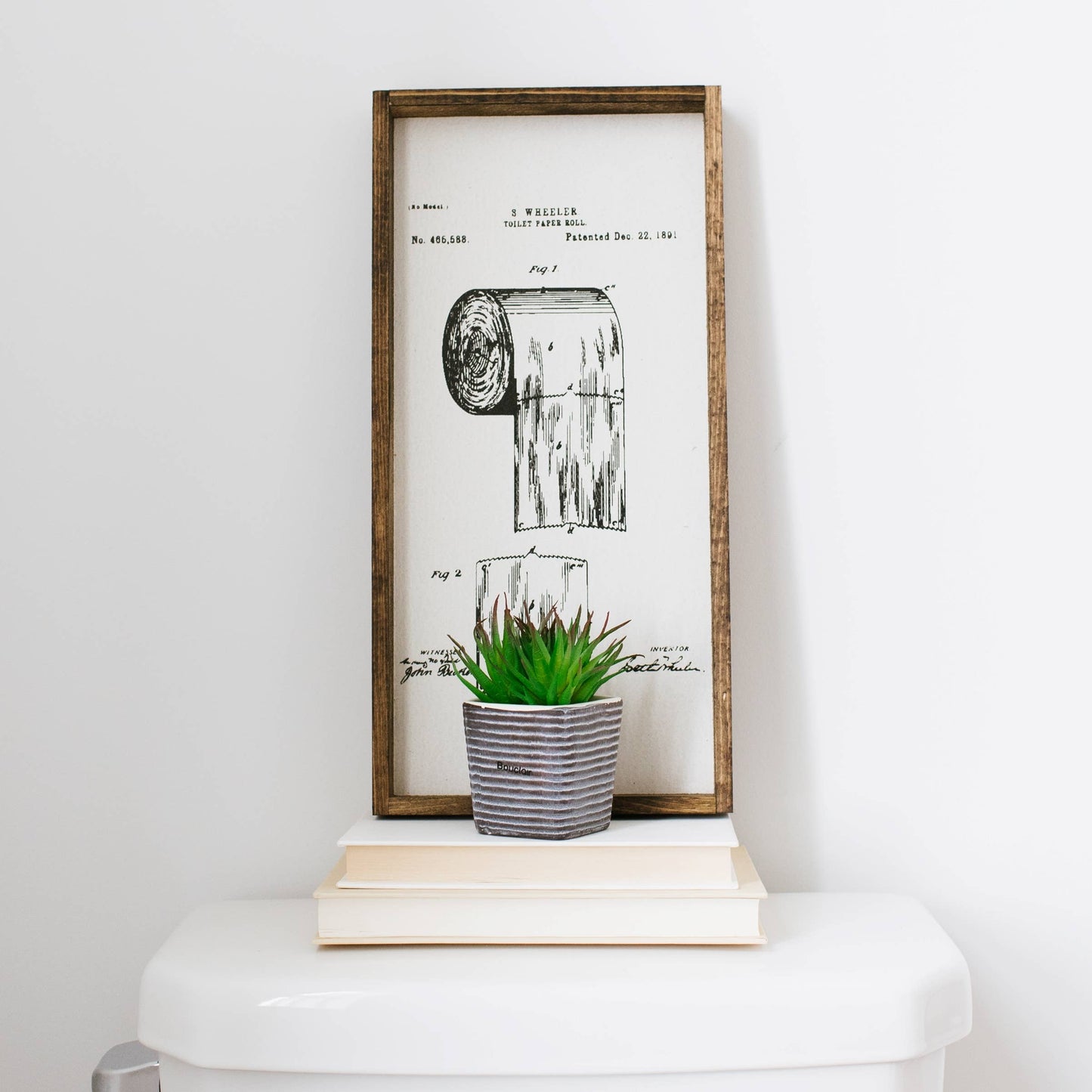 Toilet Paper Patent Wood Sign