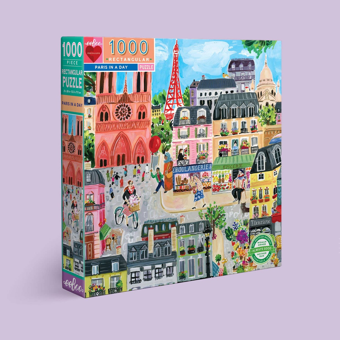 Paris in a Day 1000 Piece Rectangle Puzzle