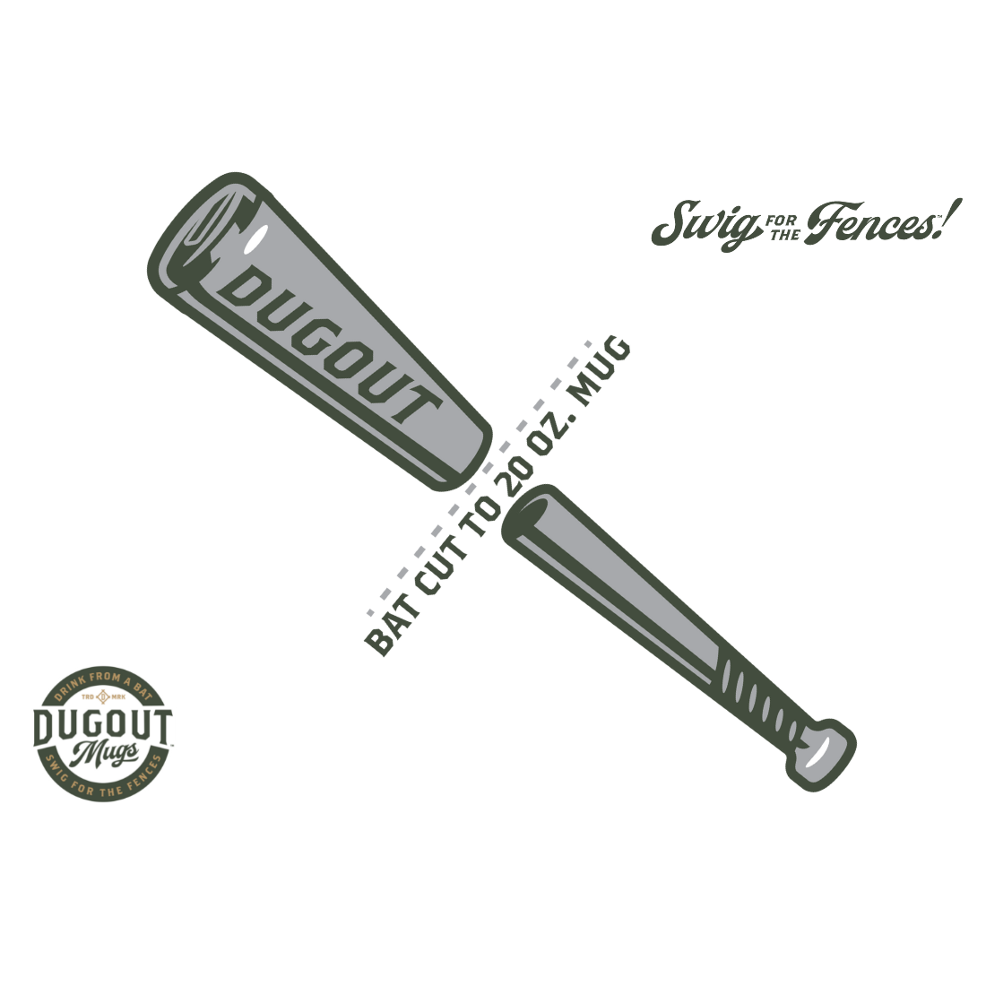 Metal Baseball Bat Barrel Mug