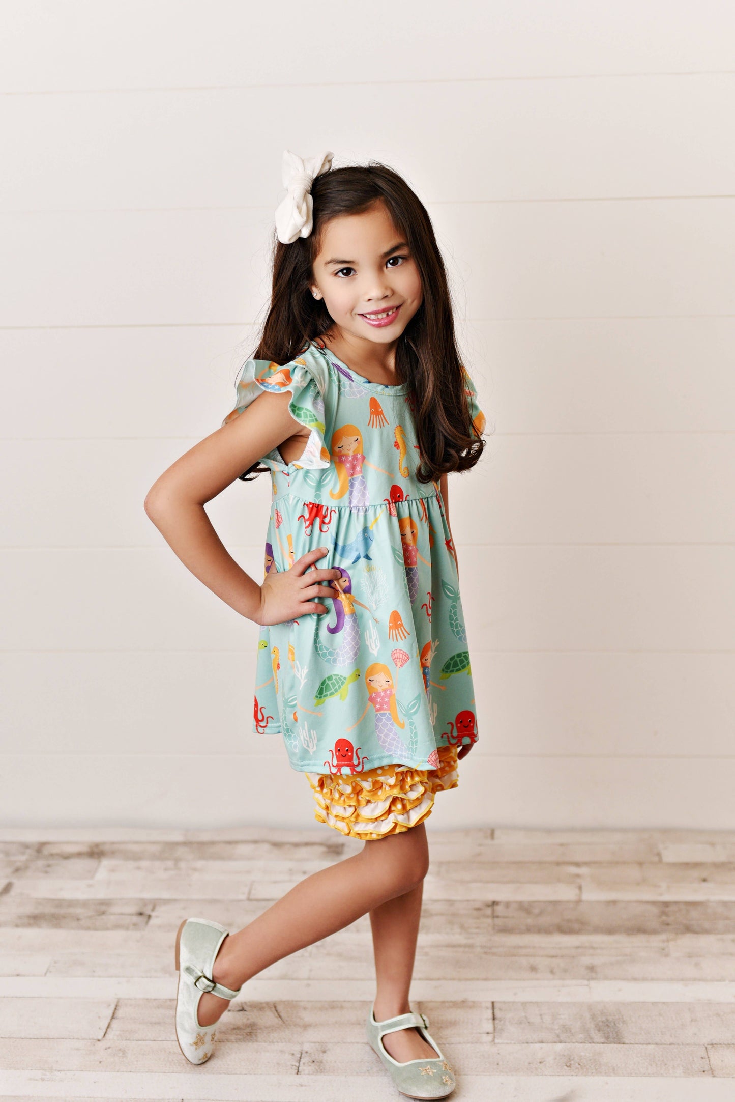 Teal Mermaid Summer Short Set