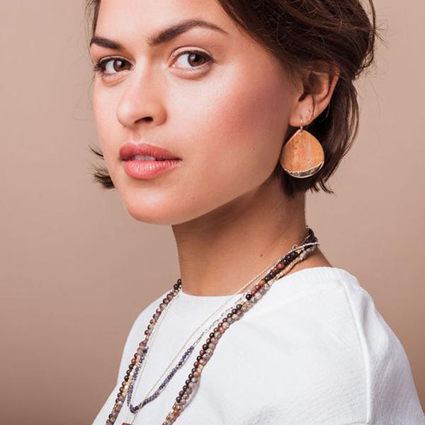 Picasso Jasper Dipped Teardrop Earrings