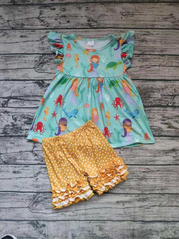 Teal Mermaid Summer Short Set