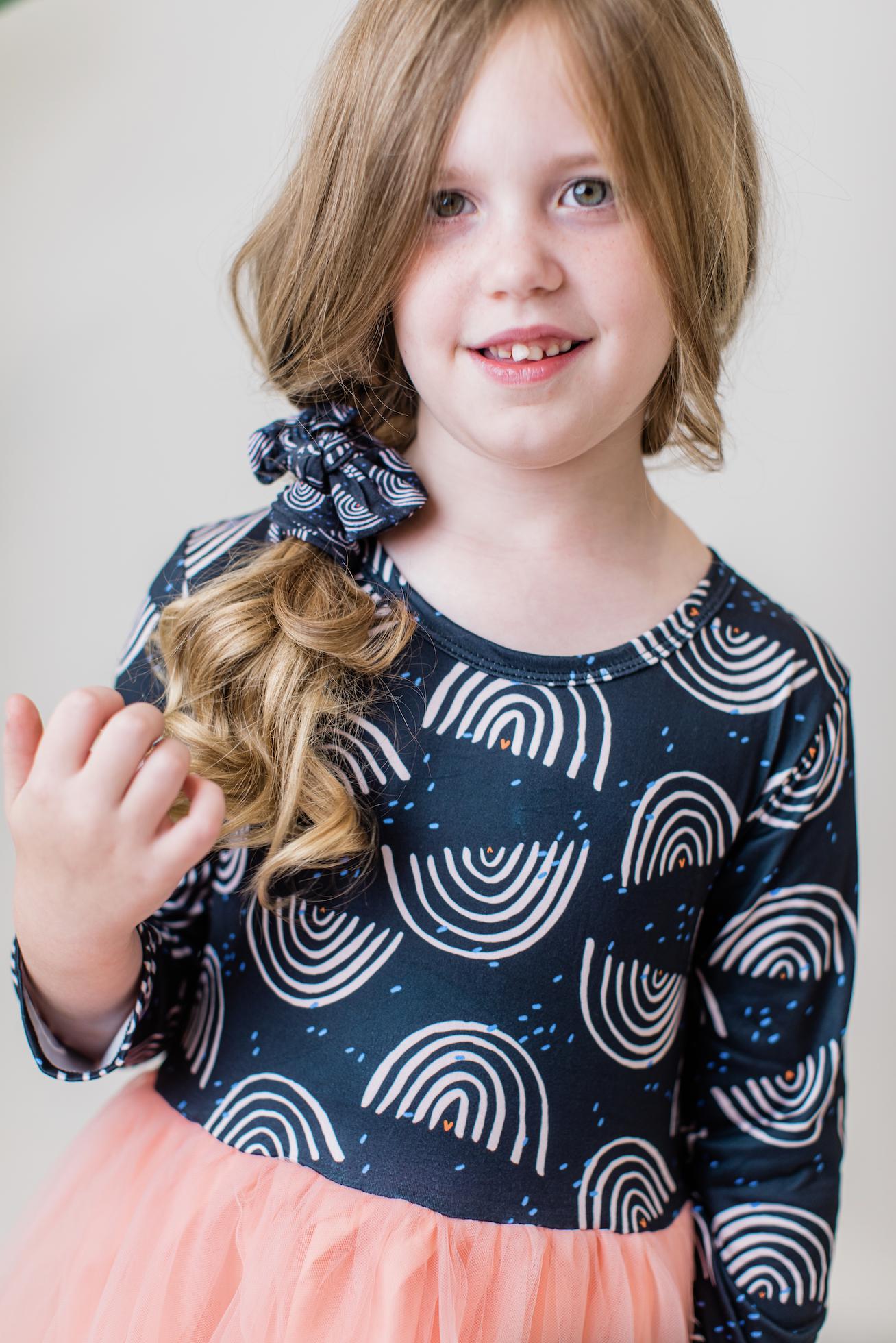 Midnight Rainbow Long Sleeve Tutu Dress