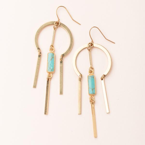 Turquoise Dream Catcher Stone Earrings