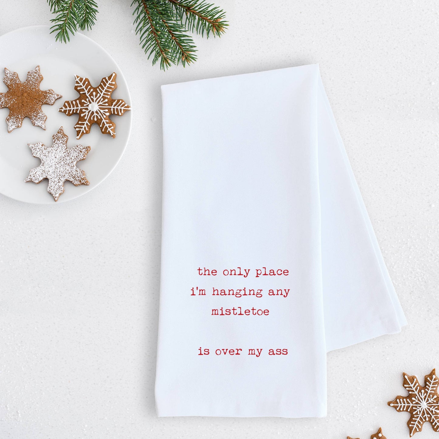 Hanging Mistletoe - Tea Towel