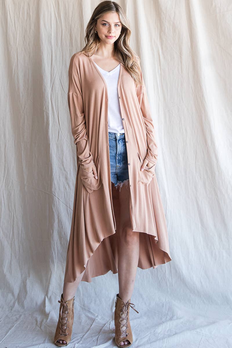 Saddle Brown Light Midi Cardigan
