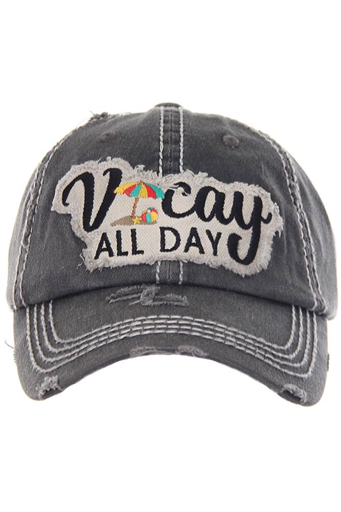 VACAY ALL DAY Washed Vintage Baseball Cap