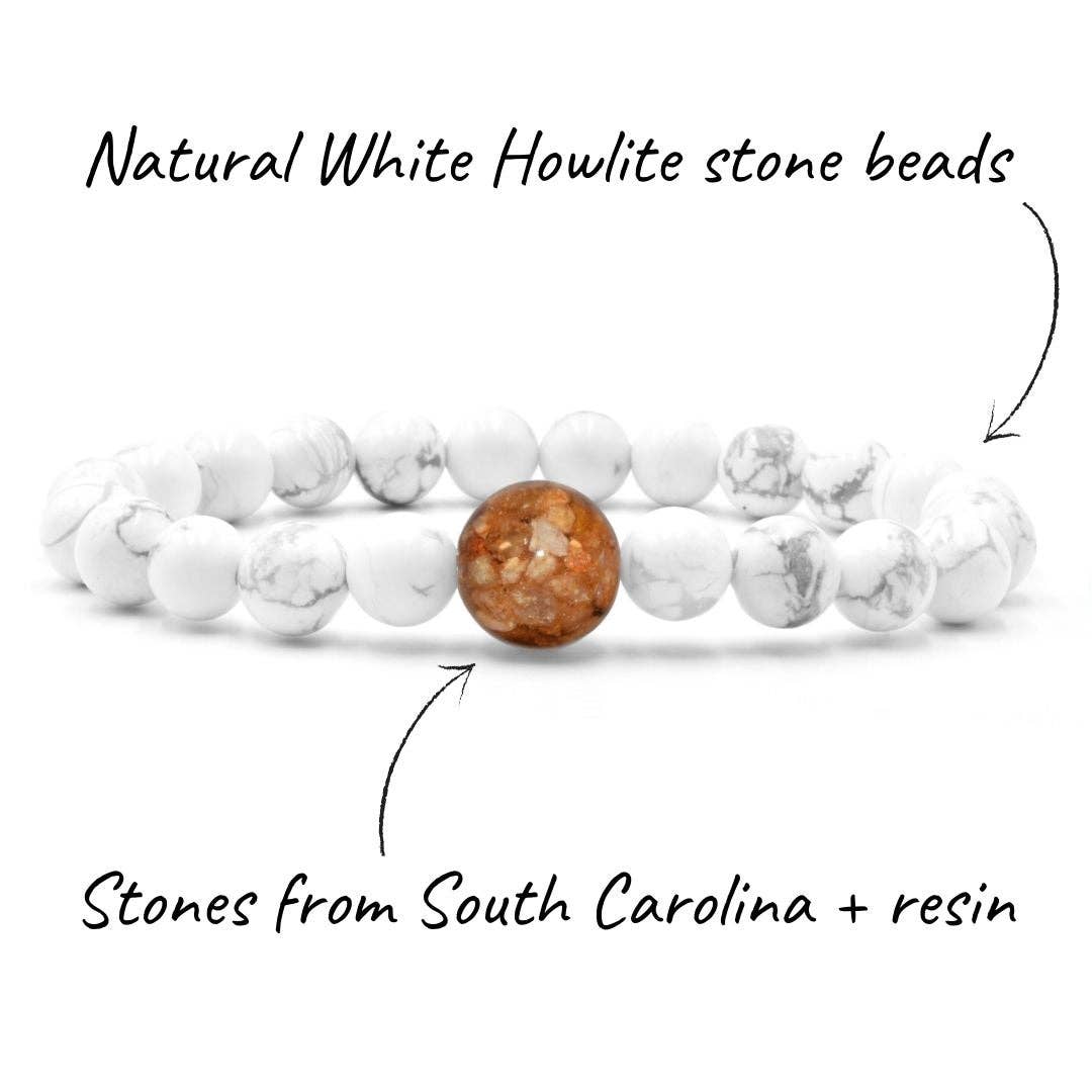 Homes Bracelets - Wear a Real Piece of South Carolina - White Howlite