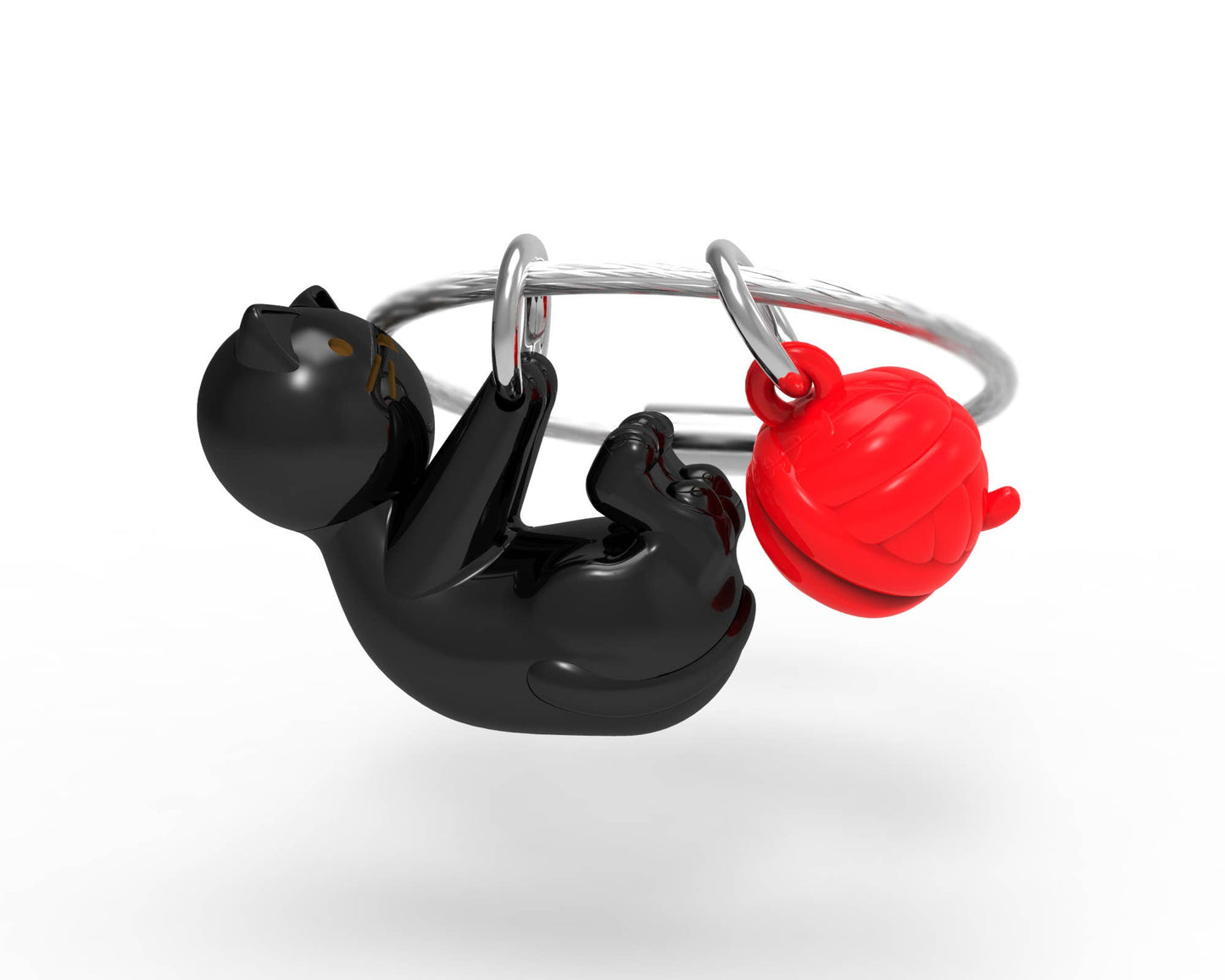 Playing Cat Keyring