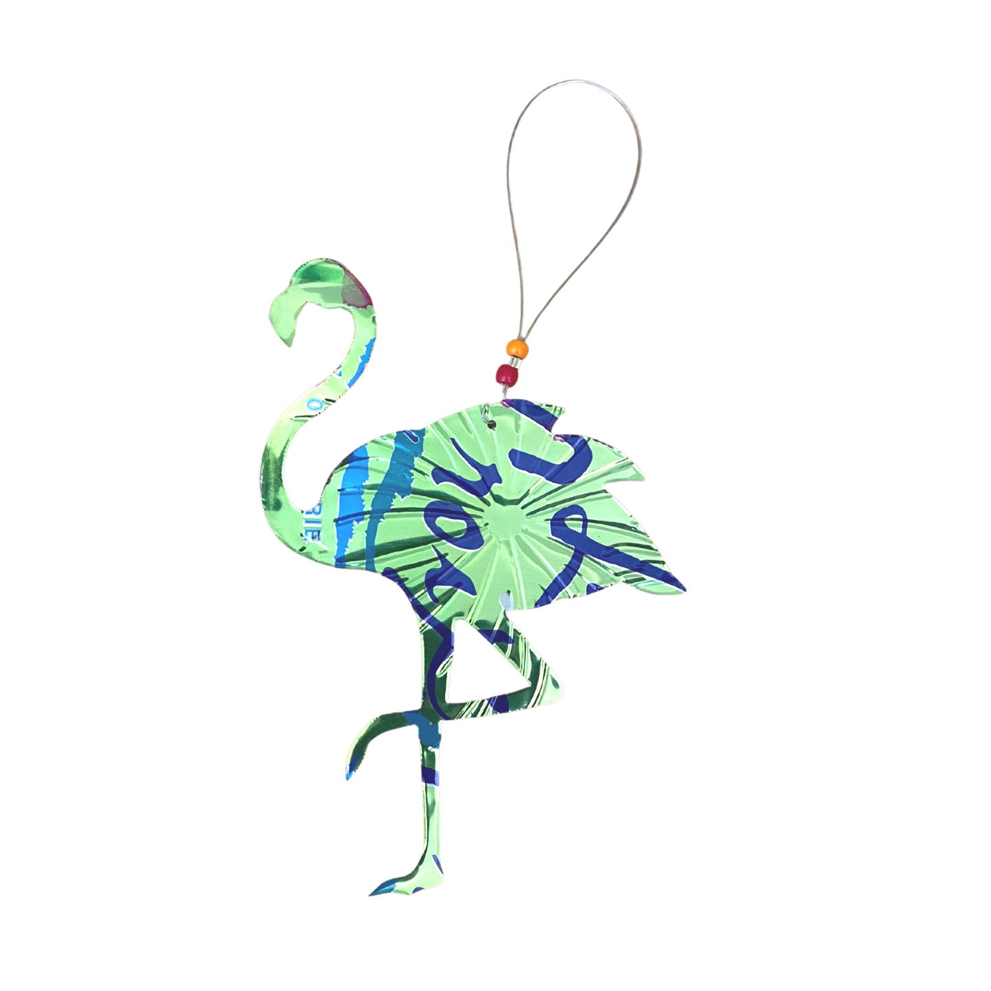 Flamingo Ornament - Recycled Can Ornament