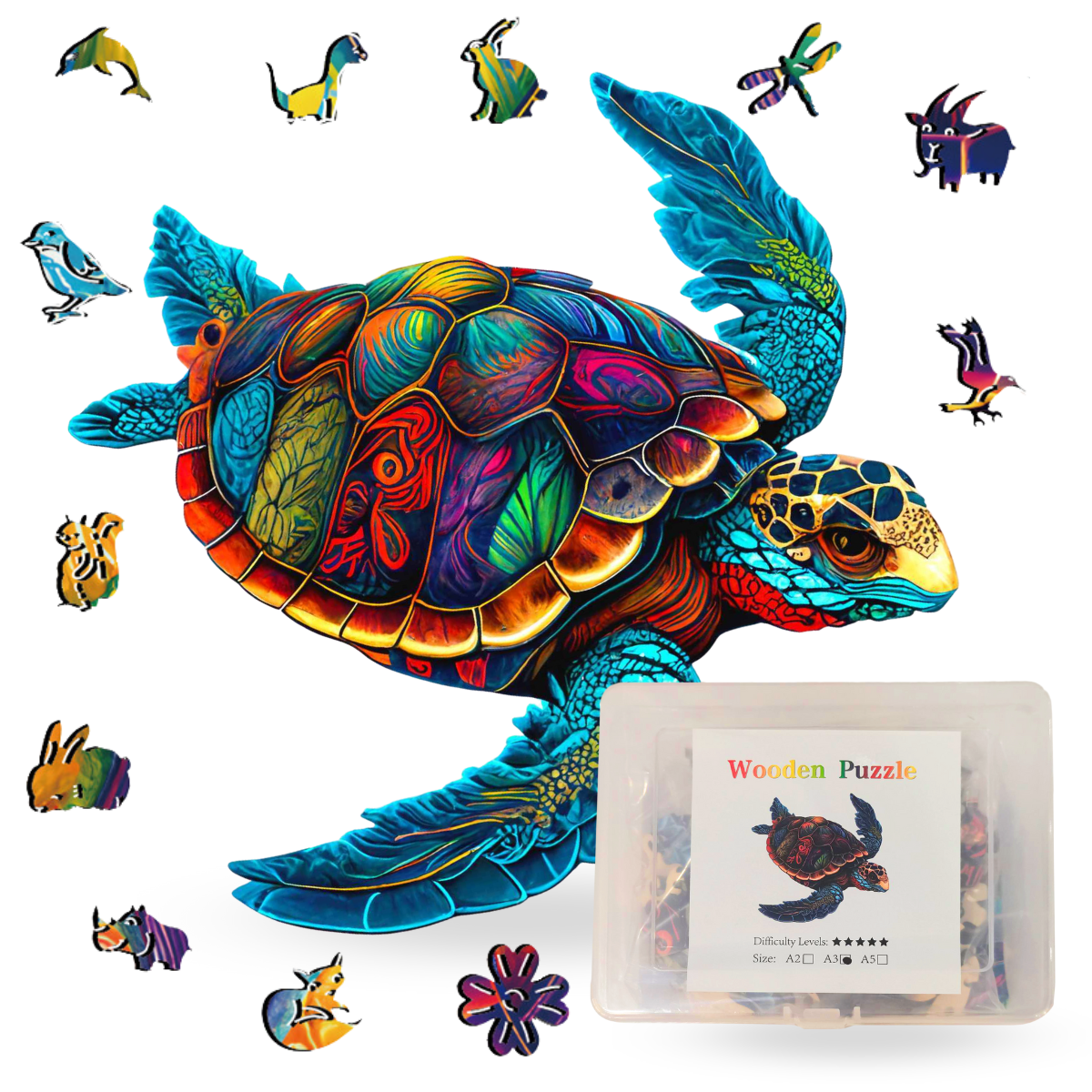 Captivating Turtle Wooden Jigsaw Puzzle