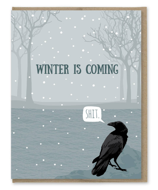 Raven Winter Is Coming Card