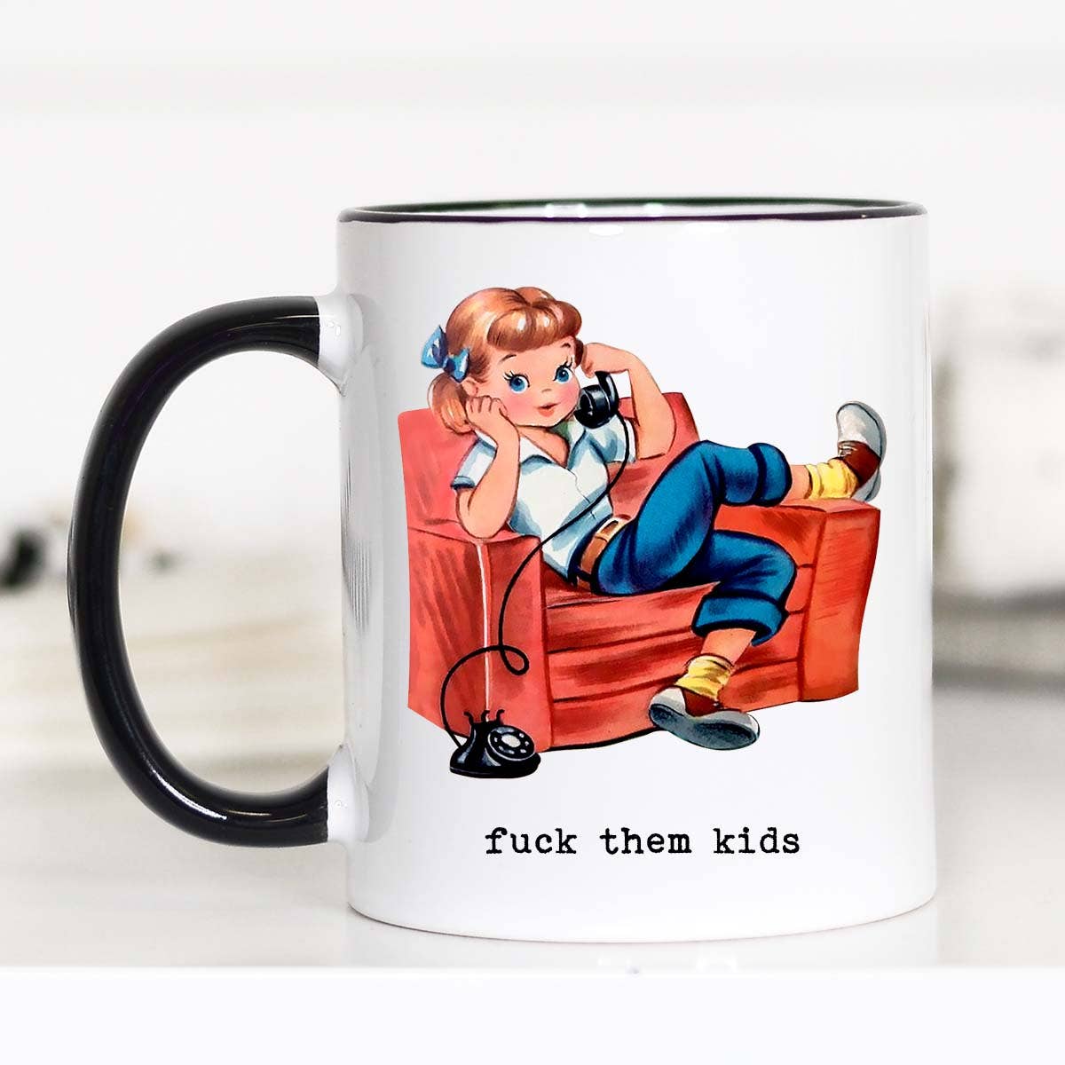 Fuck them Kids Funny Mother's Day Coffee Mug, Funny Mug