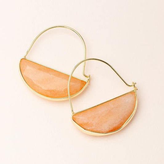 Sunstone Gold Prism Stone Earrings