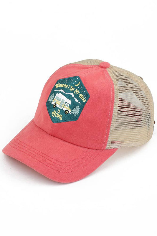 WHEREVER I LAY MY HEAD IS HOME Patch Pony Cap