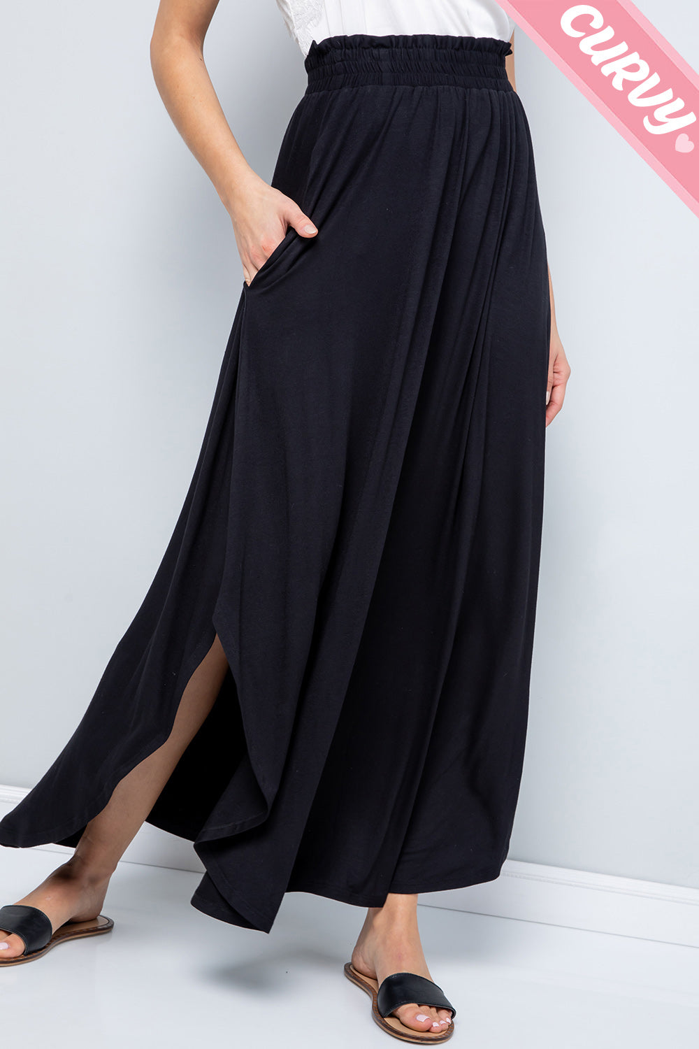 Solid Jersey Maxi Skirt