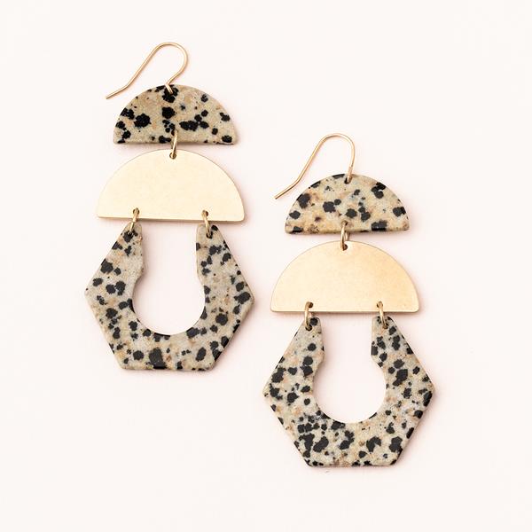 Dalmatian Stone Cutout Earrings