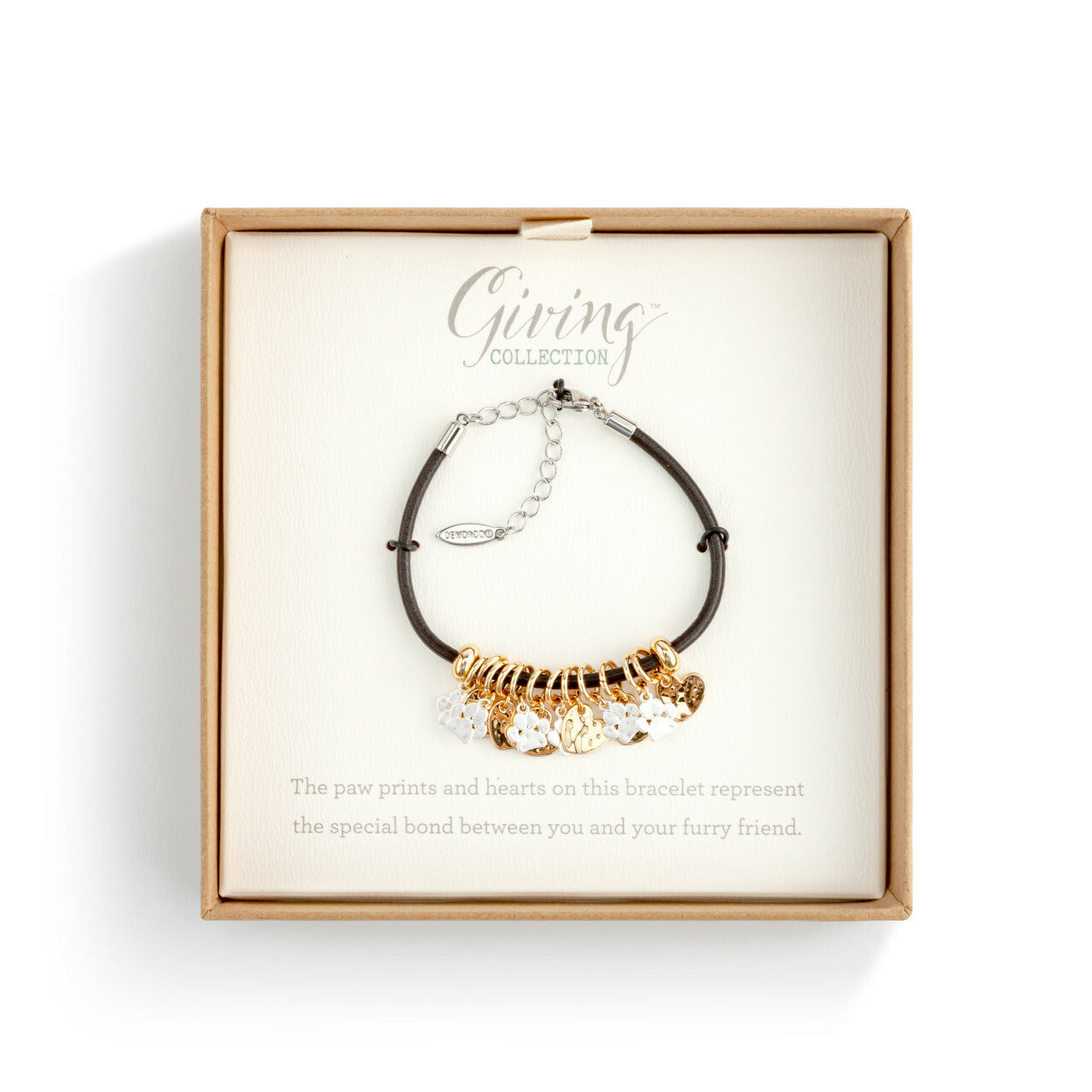 Giving Collection Charm Bracelet - Paw Print and Heart