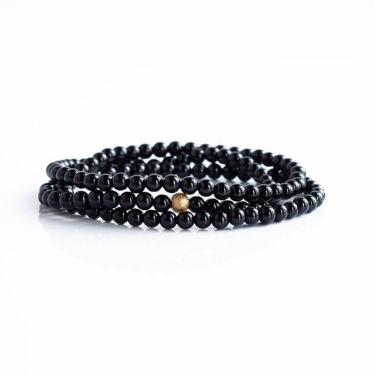 Black Agate Wrap Bracelet