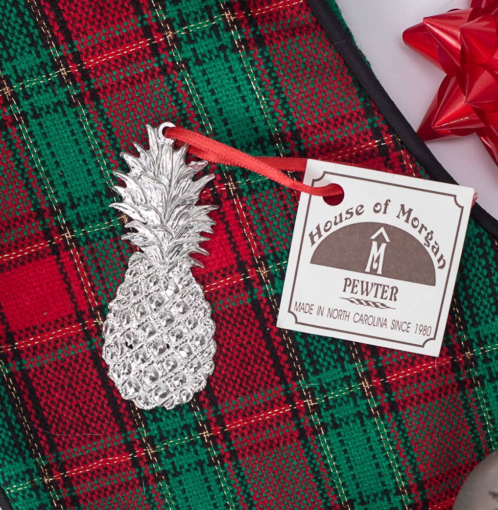 Handmade Pewter Southern Hospitality Pineapple Ornament
