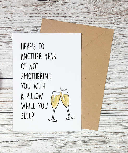 To Not Smothering You with a Pillow Card
