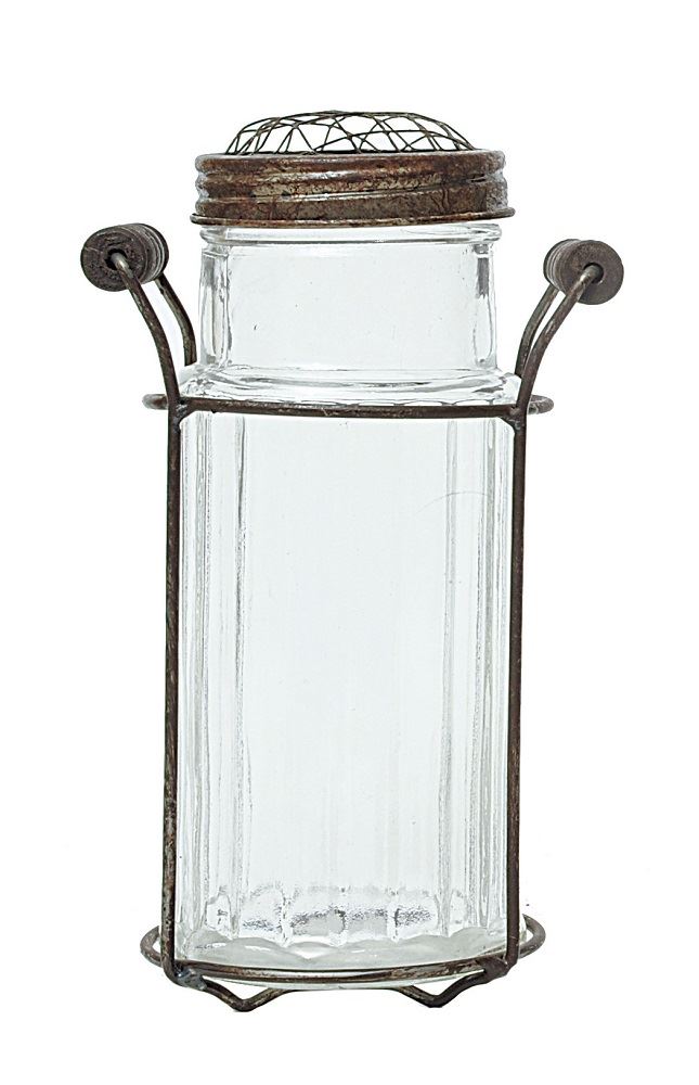 8.5"H Glass Vase w/Metal Frog