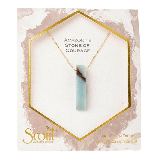 Amazonite Stone Point Necklace - Stone of the Courage